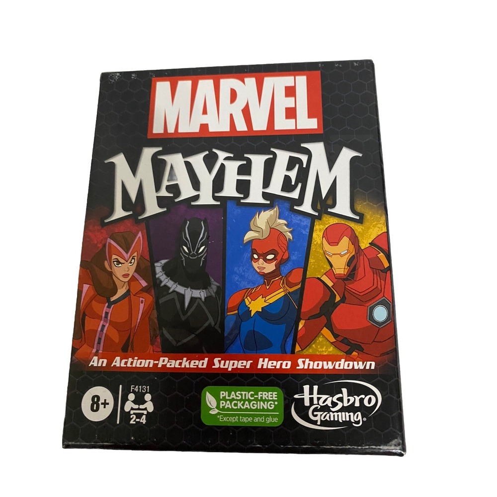 Marvel Mayhem Card Game Hasbro Open Box Complete Party Family Game